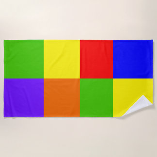 Colour Block Rainbow Pride Beach Towel
