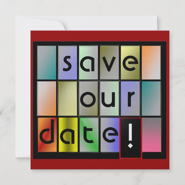 colour block save the dates save the date (Front)