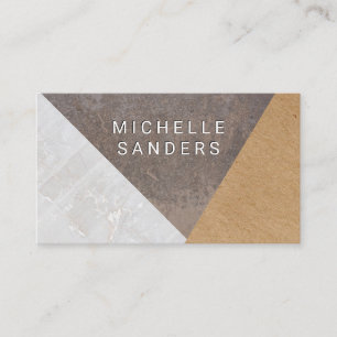 Colour Block Stone Metal Paper Business Card