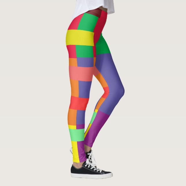 Colour block Stripe  Rainbow Leggings (Right)
