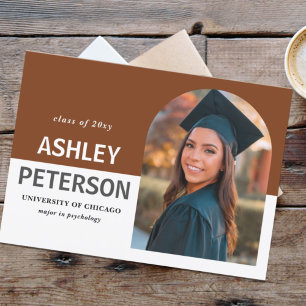Colour Block Terracotta Arch Photo Graduation Invitation