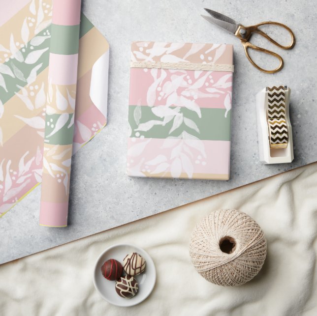 Colour Block Watercolor Wreath Pattern Wrapping Paper (Crafts)