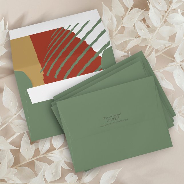 Colour Block Wedding Autumn ID740 Envelope (Interior/Back In Situ)