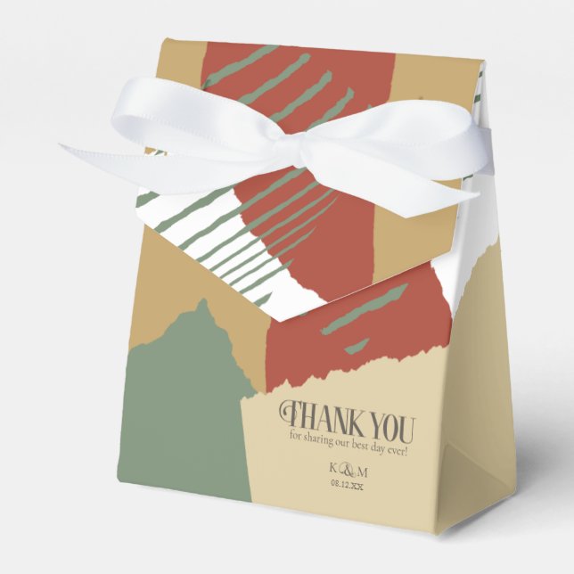 Colour Block Wedding Autumn ID740 Favour Box (Front Side)