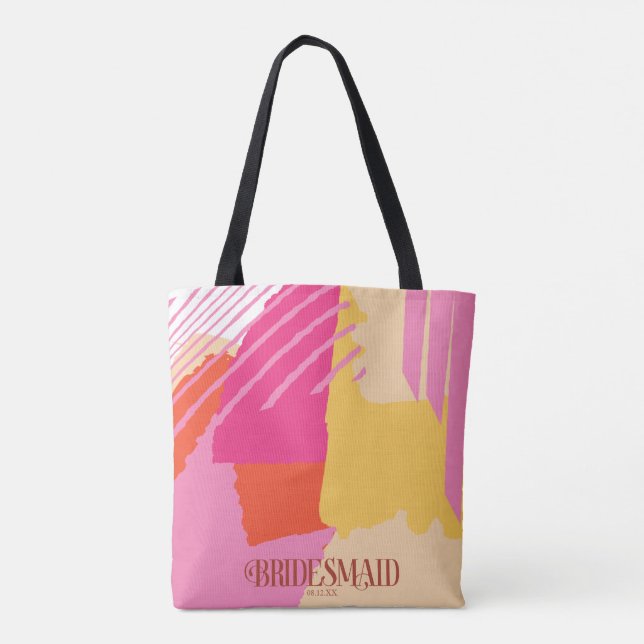 Colour Block Wedding Bridesmaid Summer ID740 Tote Bag (Back)