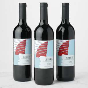 Colour Block Wedding Cheers Winter ID740 Wine Label