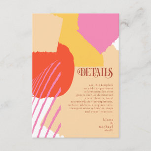 Colour Block Wedding Details Summer ID740 Enclosure Card