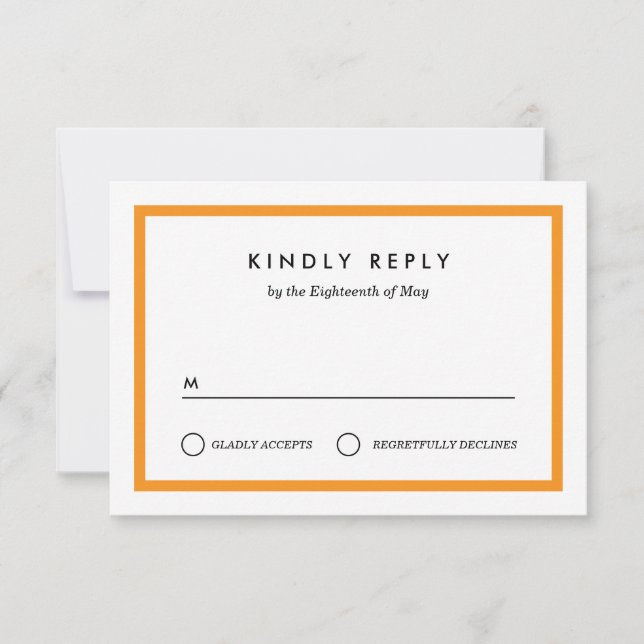 Colour block Wedding RSVP (Front)