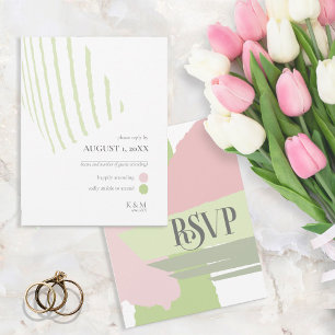 Colour Block Wedding Spring ID740 RSVP Card