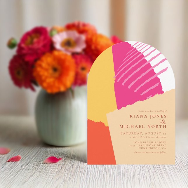 Colour Block Wedding Summer Arch ID740 Invitation (Creator Uploaded)