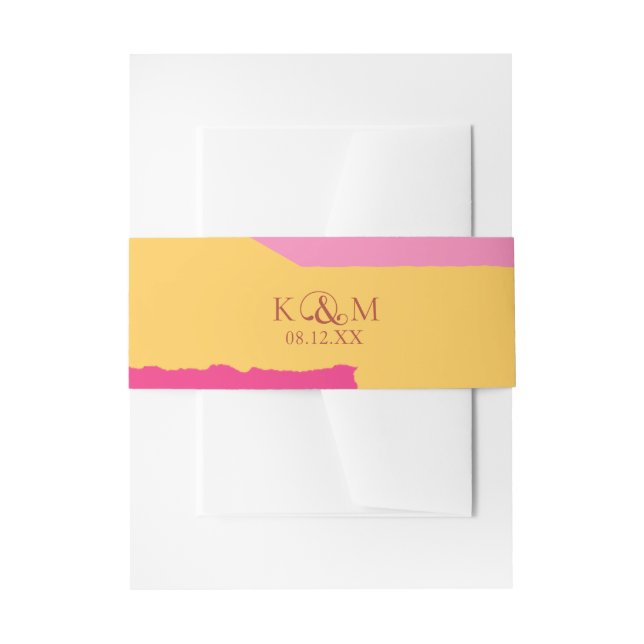Colour Block Wedding Summer ID740 Invitation Belly Band (Front Example)