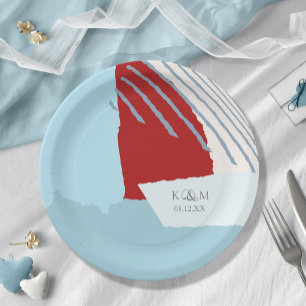 Colour Block Wedding Winter ID740 Paper Plate