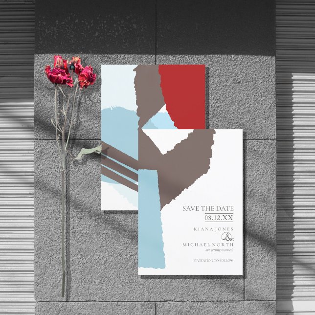 Colour Block Wedding Winter ID740 Save The Date (Creator Uploaded)