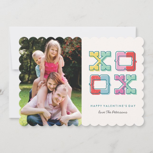 Colour-Blocked XOXO Valentine's Day Card (Front)