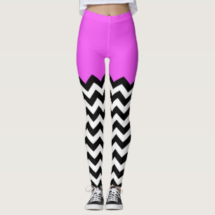 Colour Blocking Chevron Pattern Leggings