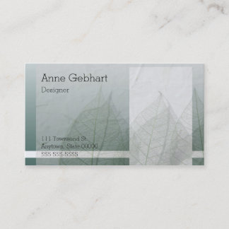 Colour blocks and leaves business card