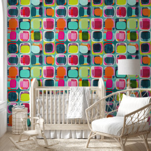 Colour Blocks Geometric Pattern Colourful Wallpaper