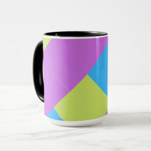 Colour Blocks Green Purple Blue Mug