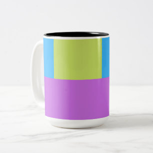 Colour Blocks Green Purple Blue Two-Tone Coffee Mug