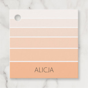 Colour Blocks Peach Fuzz Elegant Name Favour Tags