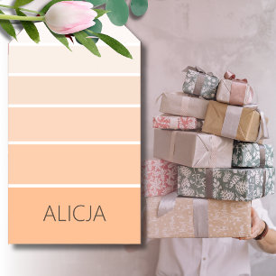 Colour Blocks Peach Fuzz   Elegant Name Gift Tags