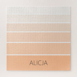 Colour Blocks Peach Fuzz Elegant Name Jigsaw Puzzle