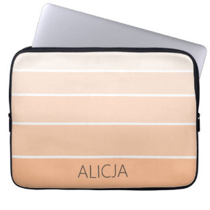 Colour Blocks Peach Fuzz   Elegant Name Laptop Sleeve