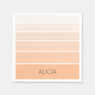 Colour Blocks Peach Fuzz Elegant Name Napkin