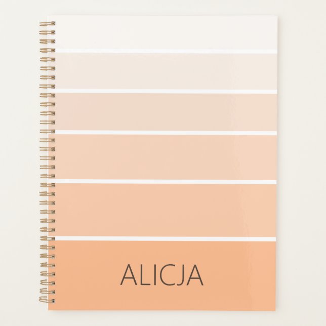 Colour Blocks Peach Fuzz | Elegant Name Planner (Front)