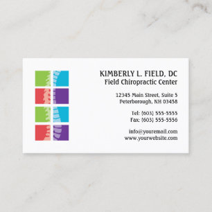 Colour Blocks Spine Chiropractic Appointment Cards