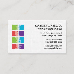Colour Blocks Spine Chiropractic Business Cards