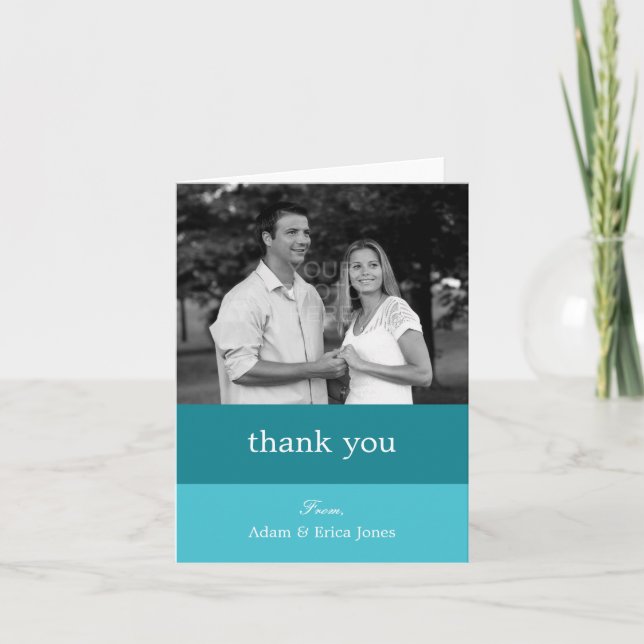 Colour Blocks Thank You Cards (Turquoise) (Front)