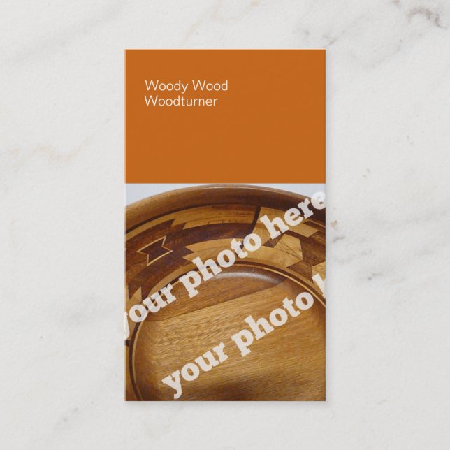 Colour Blocks Woodturning Custom Photo Business Card (Front)