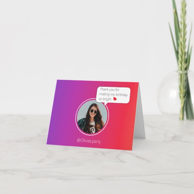 Colour BloggerBirthday  Thank You Card (Front)