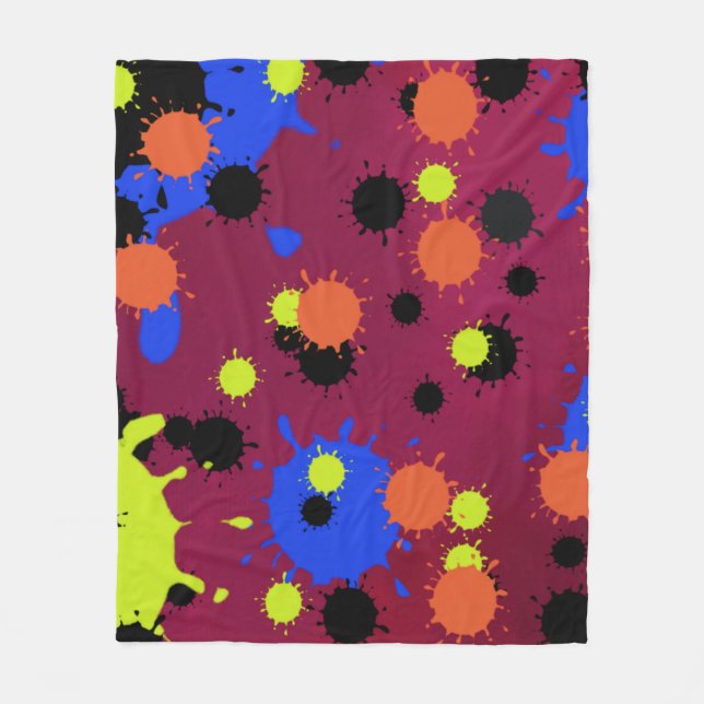 Colour Bomb Pattern Fleece Blanket (Front)