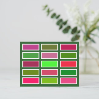 Colour Bricks (pink/green) Postcard