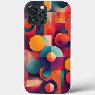 colour brown blue yellow round iPhone 13 pro max case