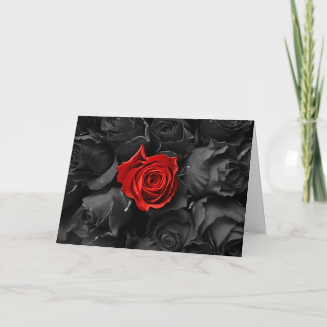 Colour Burn Rose Valentine Card (Front)