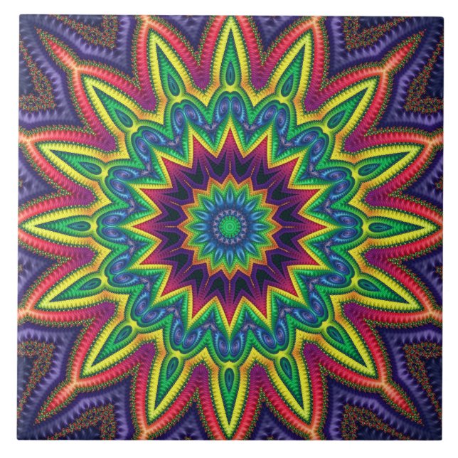 "Colour Burst" 6"x6" Ceramic Tile (Front)