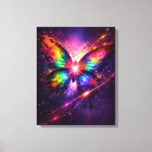 Colour Burst Butterfly Canvas Wall Art