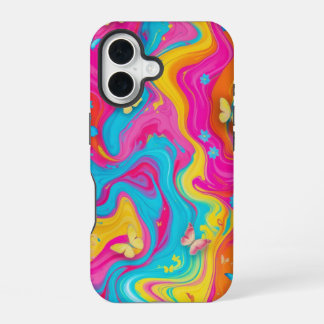 Colour Burst Butterfly Marble Phone Case