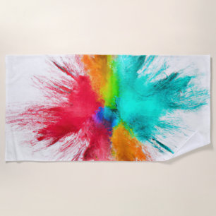 Colour Burst Centerpiece Art Beach Towel