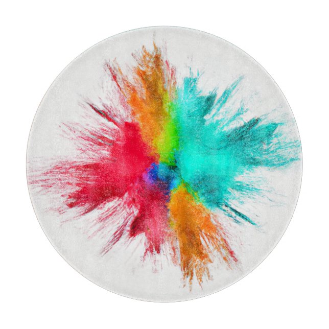 Colour Burst Centerpiece Art Cutting Board (Front)