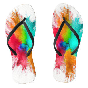 Colour Burst Centerpiece Art Flip Flops