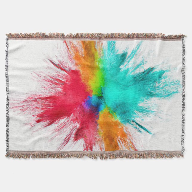 Colour Burst Centerpiece Art Throw Blanket (Front)