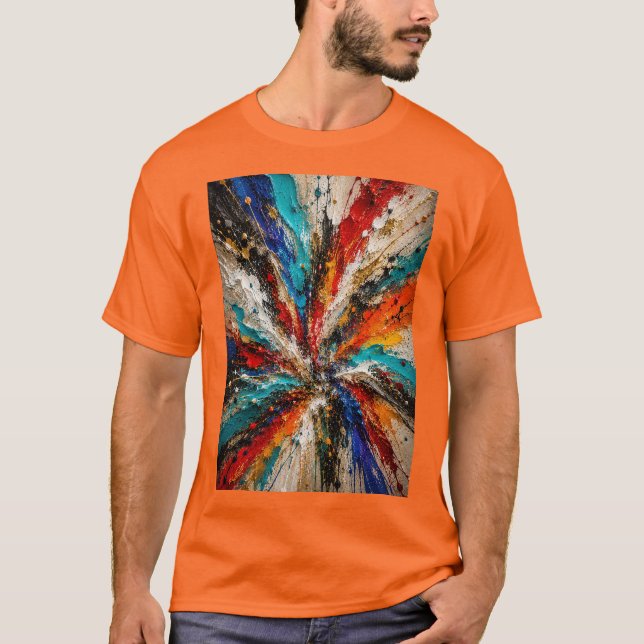 Colour Burst Explosion 3D T Shirt (Front)