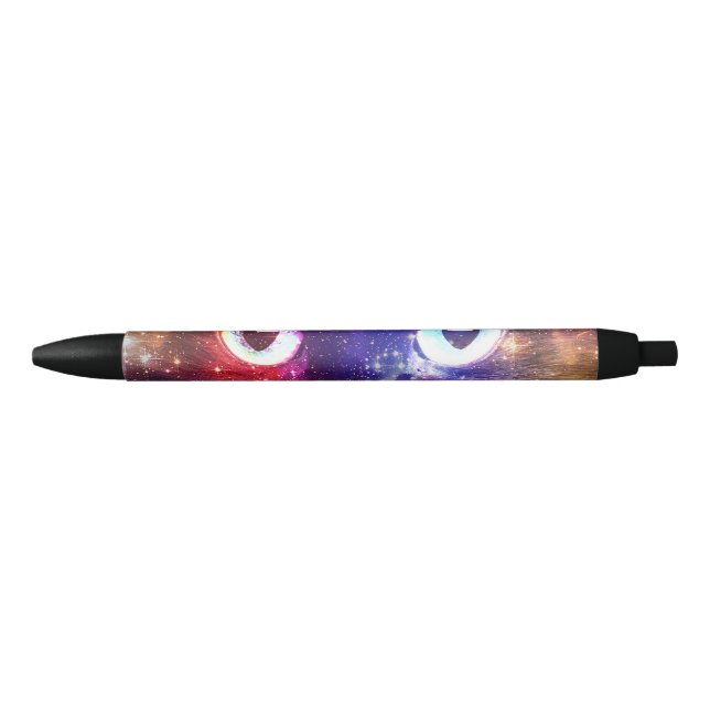 Colour Burst Galaxy Cat  Black Ink Pen (Front)