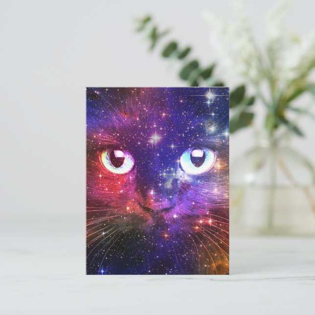 Colour Burst Galaxy Cat  Postcard (Standing Front)