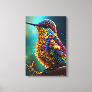 "Colour Burst Parrot" Canvas Print