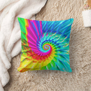 Colour Burst Spiral Pattern Art Cushion